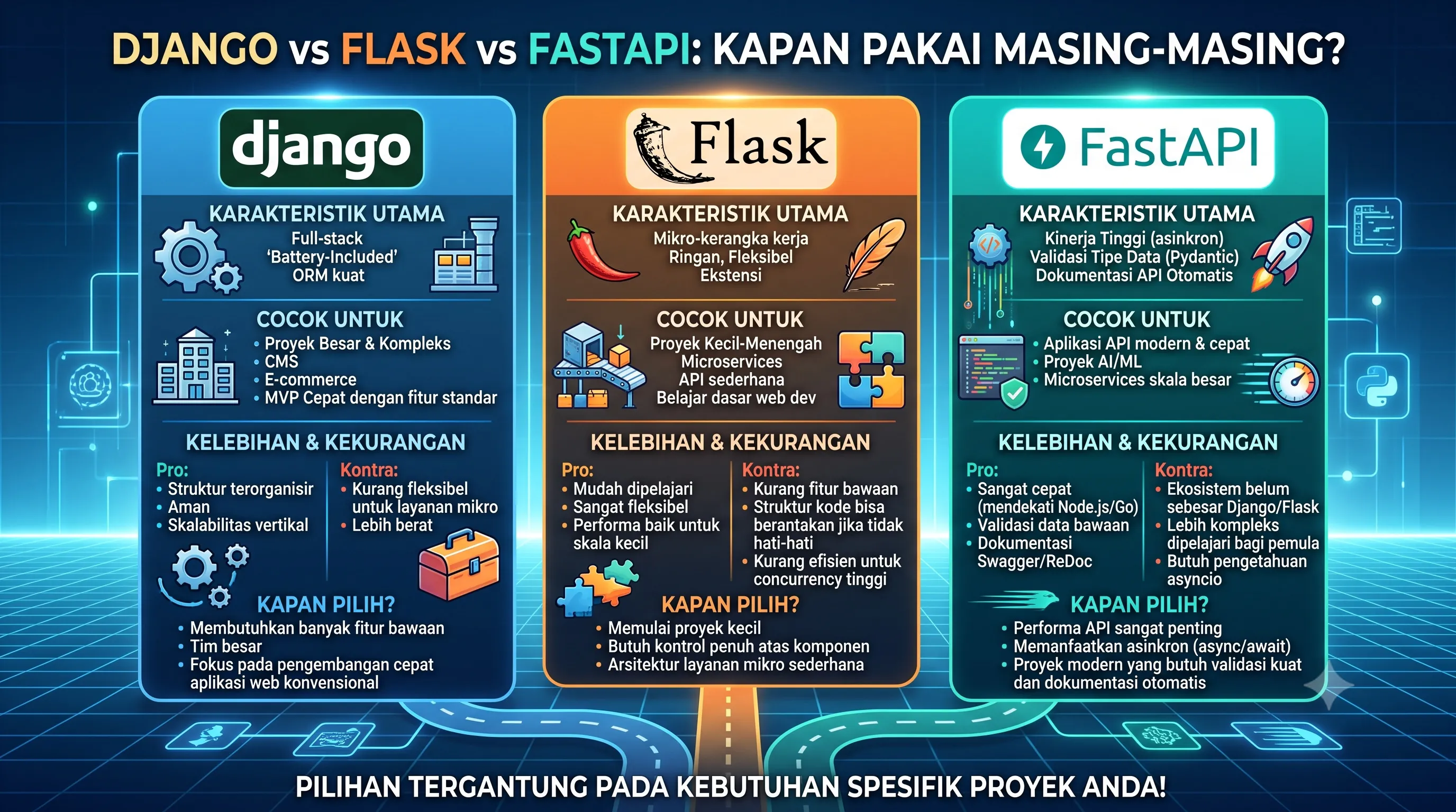 Django vs Flask vs FastAPI: Kapan Pakai Masing-Masing?